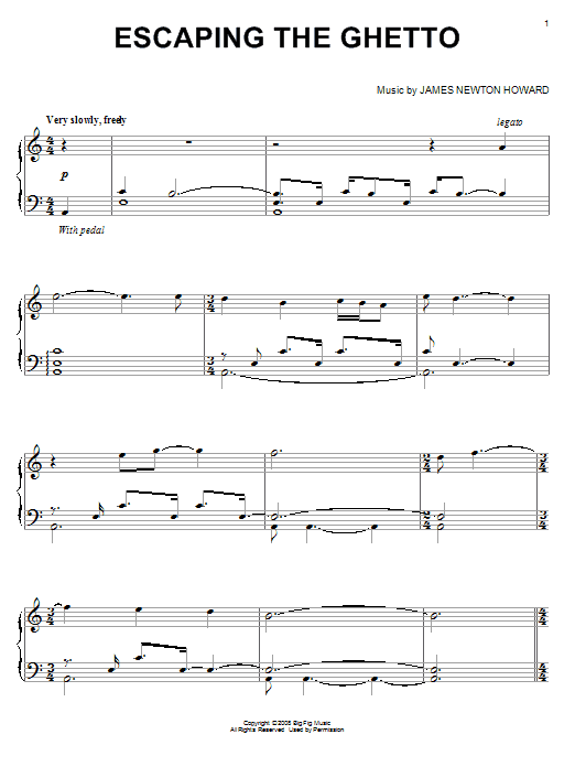 Learn to play James Newton Howard Escaping The Ghetto sheet music for Piano Solo in minutes. James Newton Howard Escaping The Ghetto sheet music notes and chords