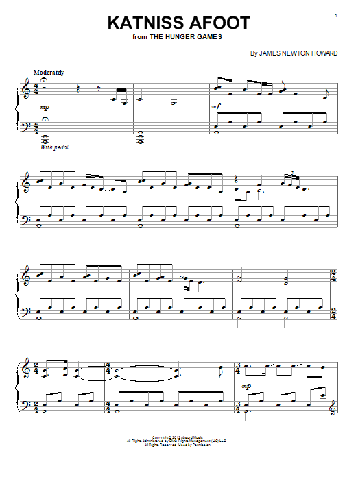 James Newton Howard Katniss Afoot sheet music notes and chords. Download Printable PDF.