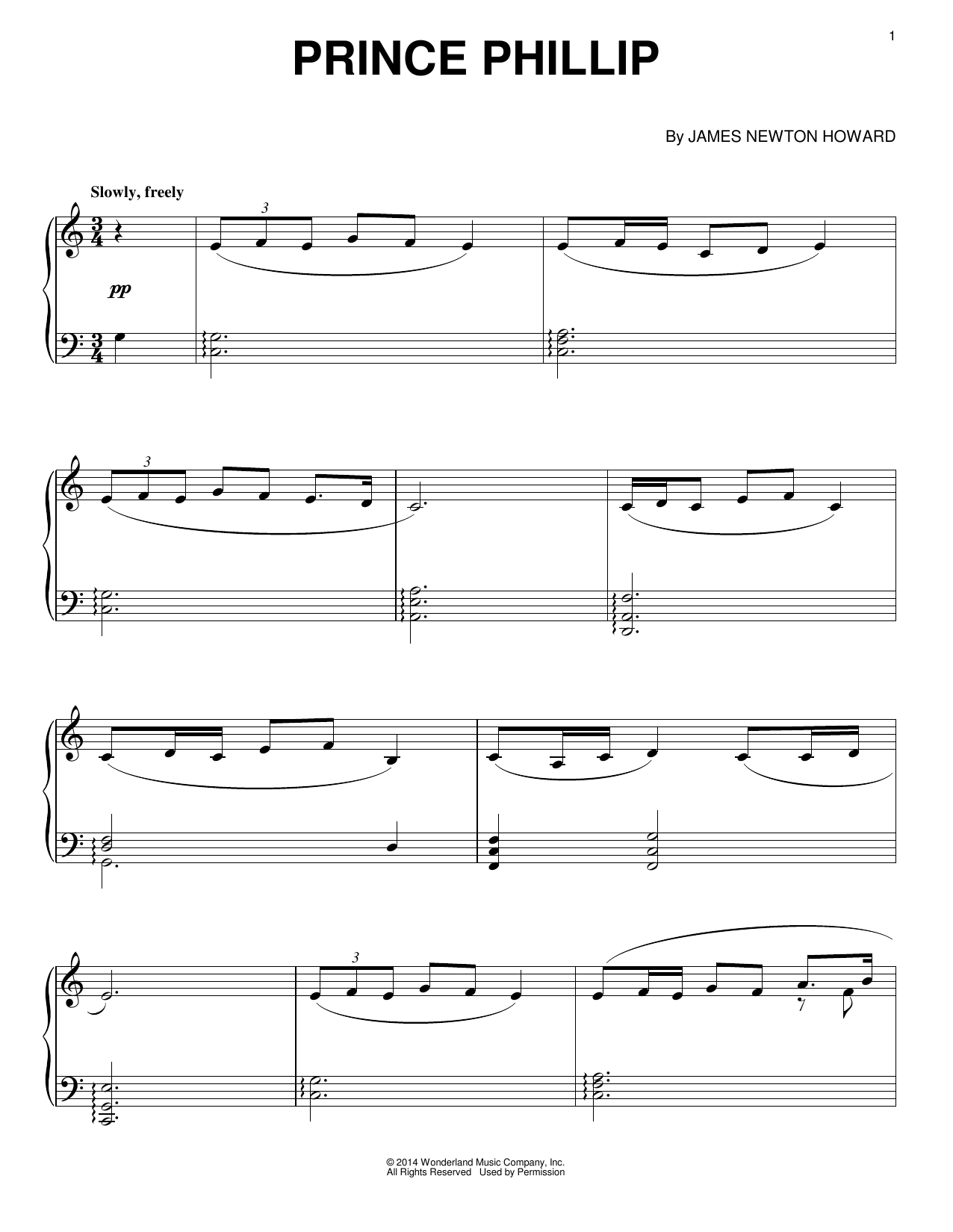 James Newton Howard Prince Phillip sheet music notes and chords. Download Printable PDF.