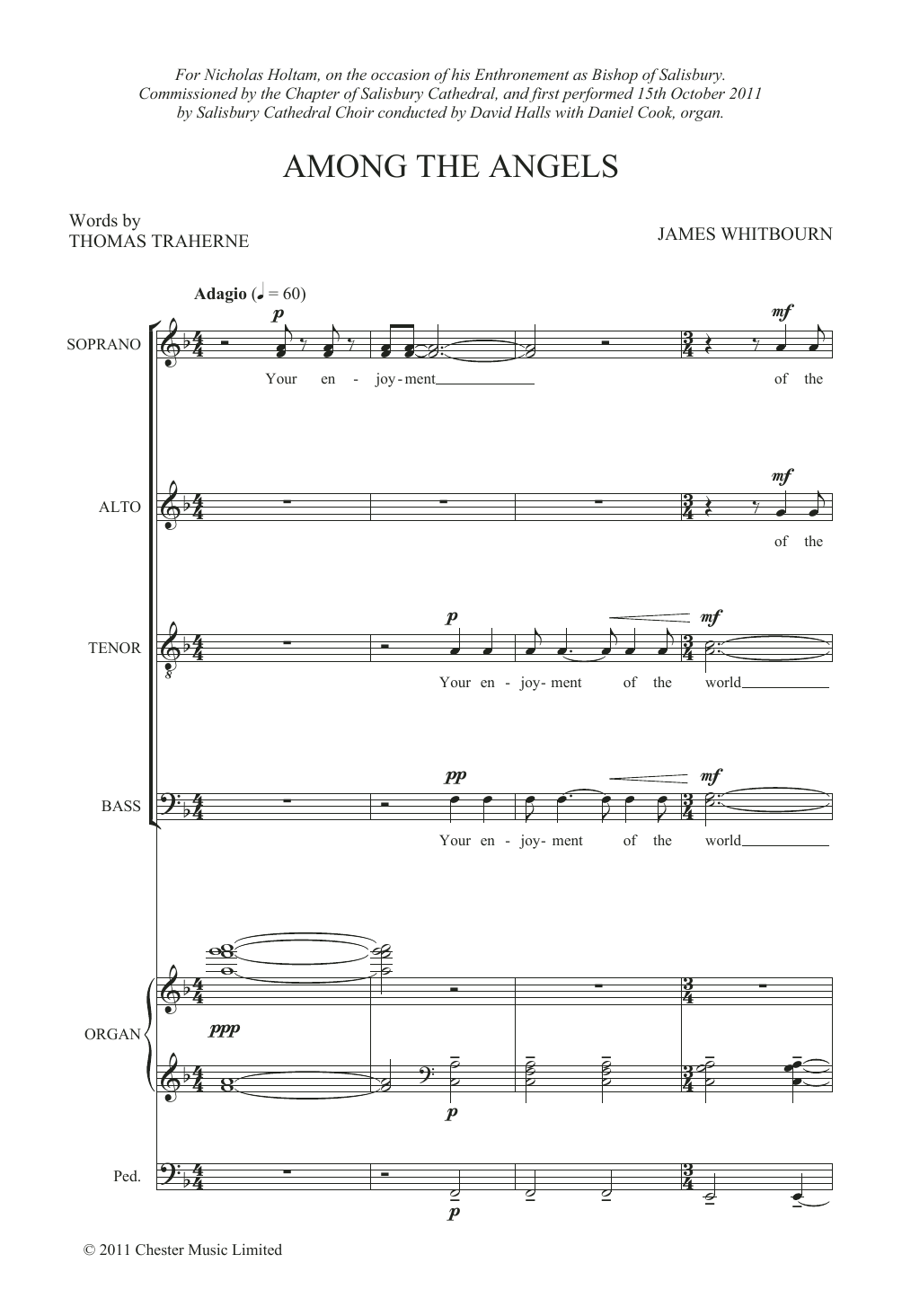 James Whitbourn Among The Angels sheet music notes and chords. Download Printable PDF.