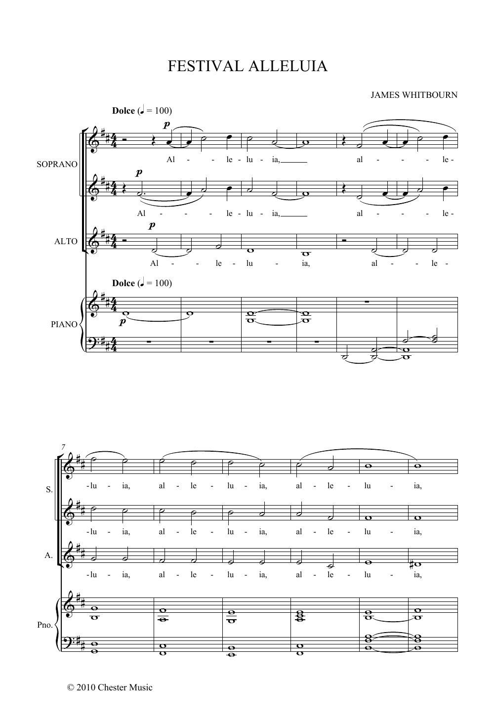 James Whitbourn Festival Alleluia sheet music notes and chords. Download Printable PDF.