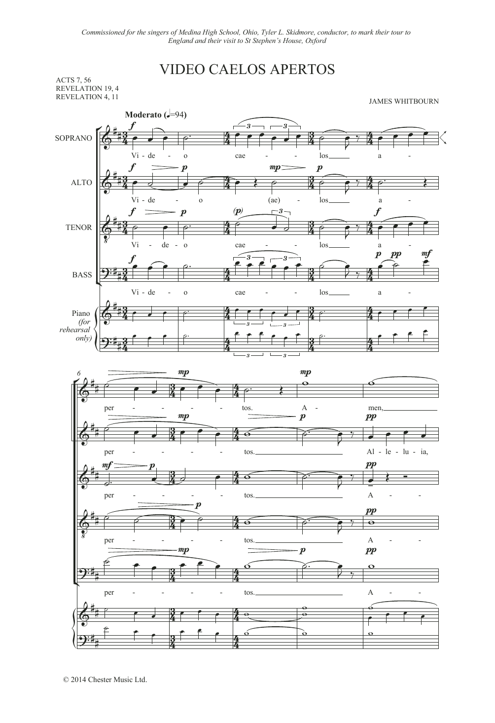 James Whitbourn Video Caelos Apertos sheet music notes and chords. Download Printable PDF.