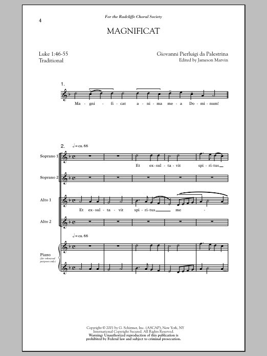 Jameson Marvin Magnificat sheet music notes and chords. Download Printable PDF.