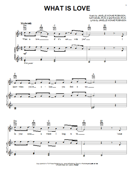 Janelle Monáe What Is Love sheet music notes and chords. Download Printable PDF.