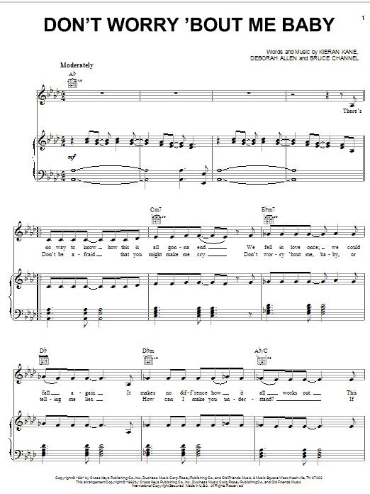 Janie Fricke Don T Worry Bout Me Baby Sheet Music Pdf Notes Chords Country Score Piano Vocal Guitar Right Hand Melody Download Printable Sku 51347