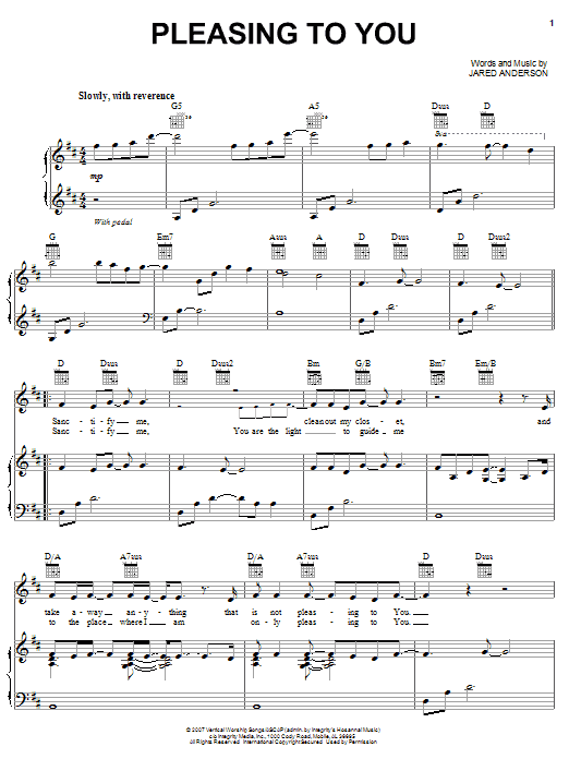 Jared Anderson Pleasing To You sheet music notes and chords. Download Printable PDF.