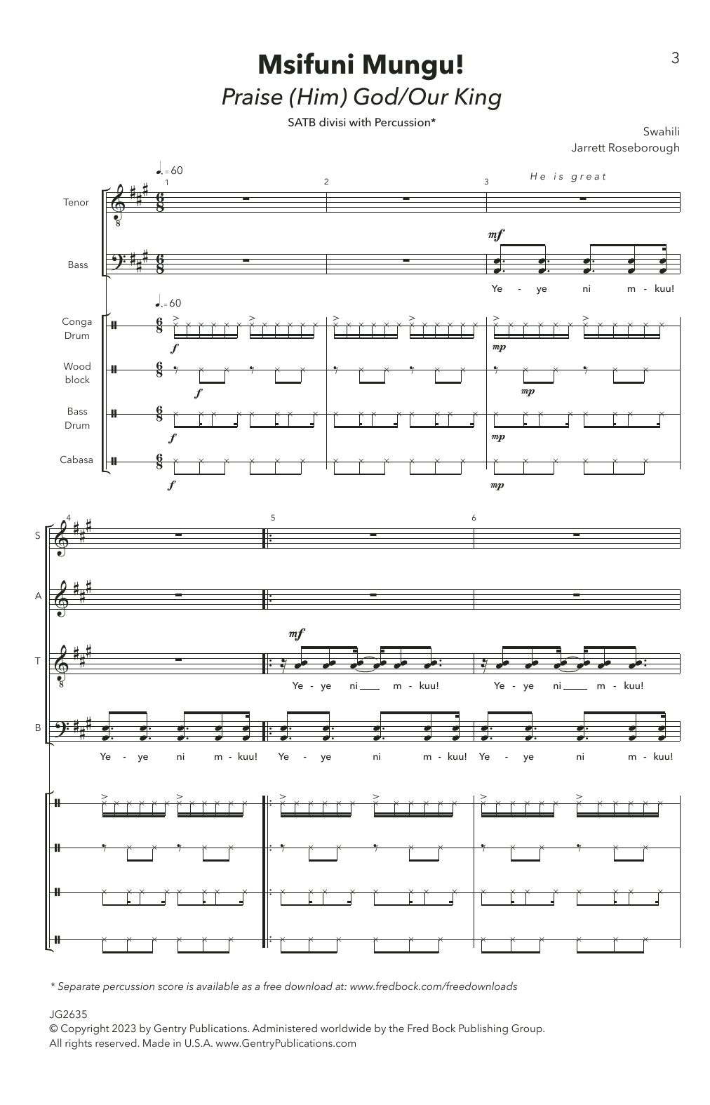 Learn to play Jarrett Roseborough Msifuni Mungu! (Praise (Him) God/Our King) sheet music for Choir in minutes. Price: 3.9900$ Jarrett Roseborough Msifuni Mungu! (Praise (Him) God/Our King) sheet music notes and chords arranged for Choir