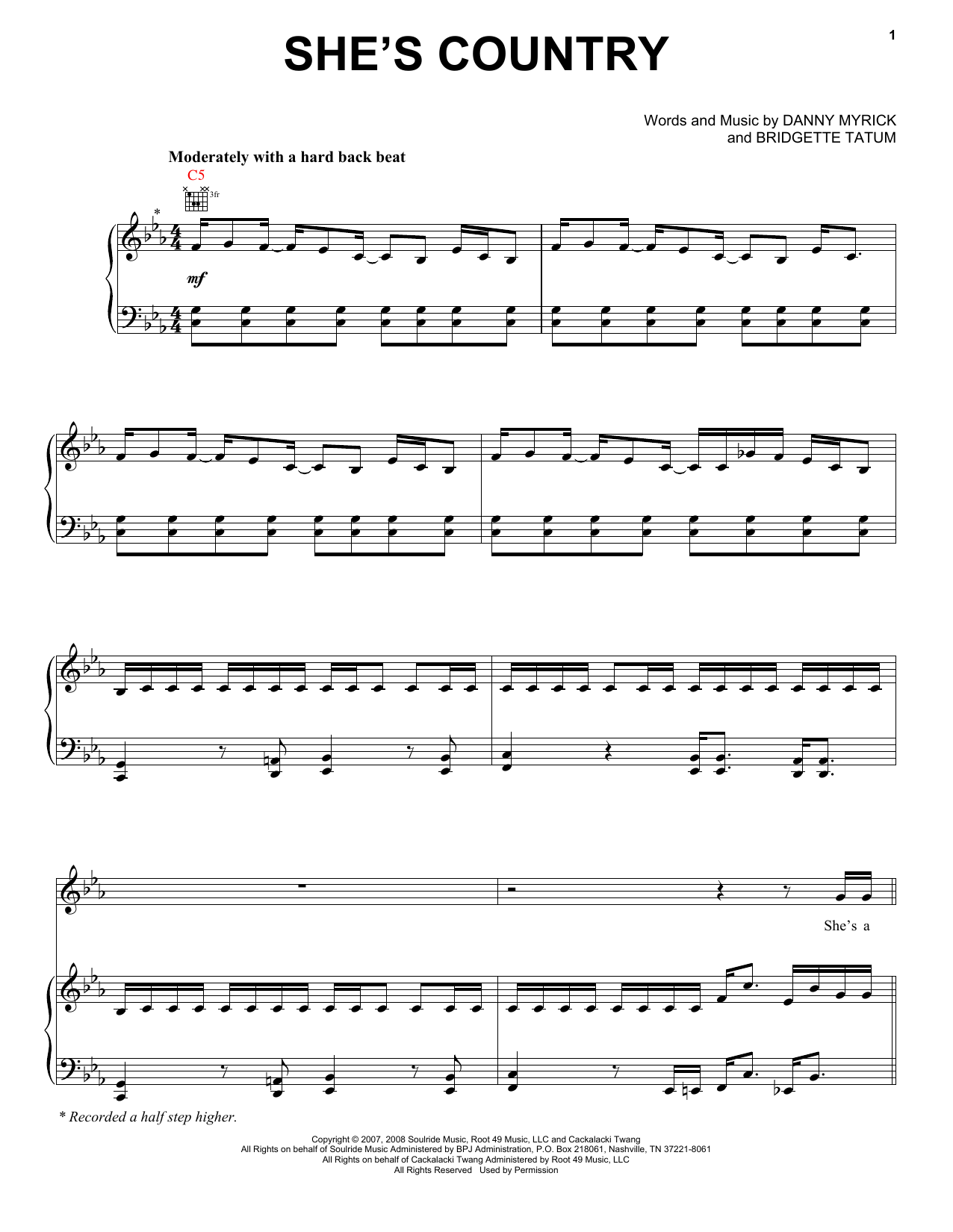 Jason Aldean 'She's Country' Sheet Music, Chords & Lyrics | Download