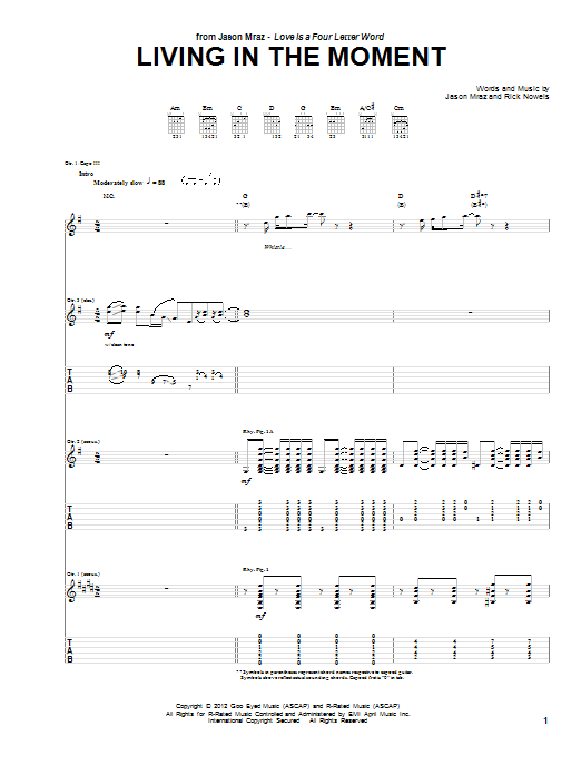 Jason Mraz Living In The Moment Sheet Music Pdf Notes Chords