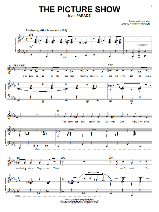 Learn to play Jason Robert Brown The Picture Show (from Parade) sheet music for Piano & Vocal in minutes. Jason Robert Brown The Picture Show (from Parade) sheet music notes and chords. Download Printable PDF.