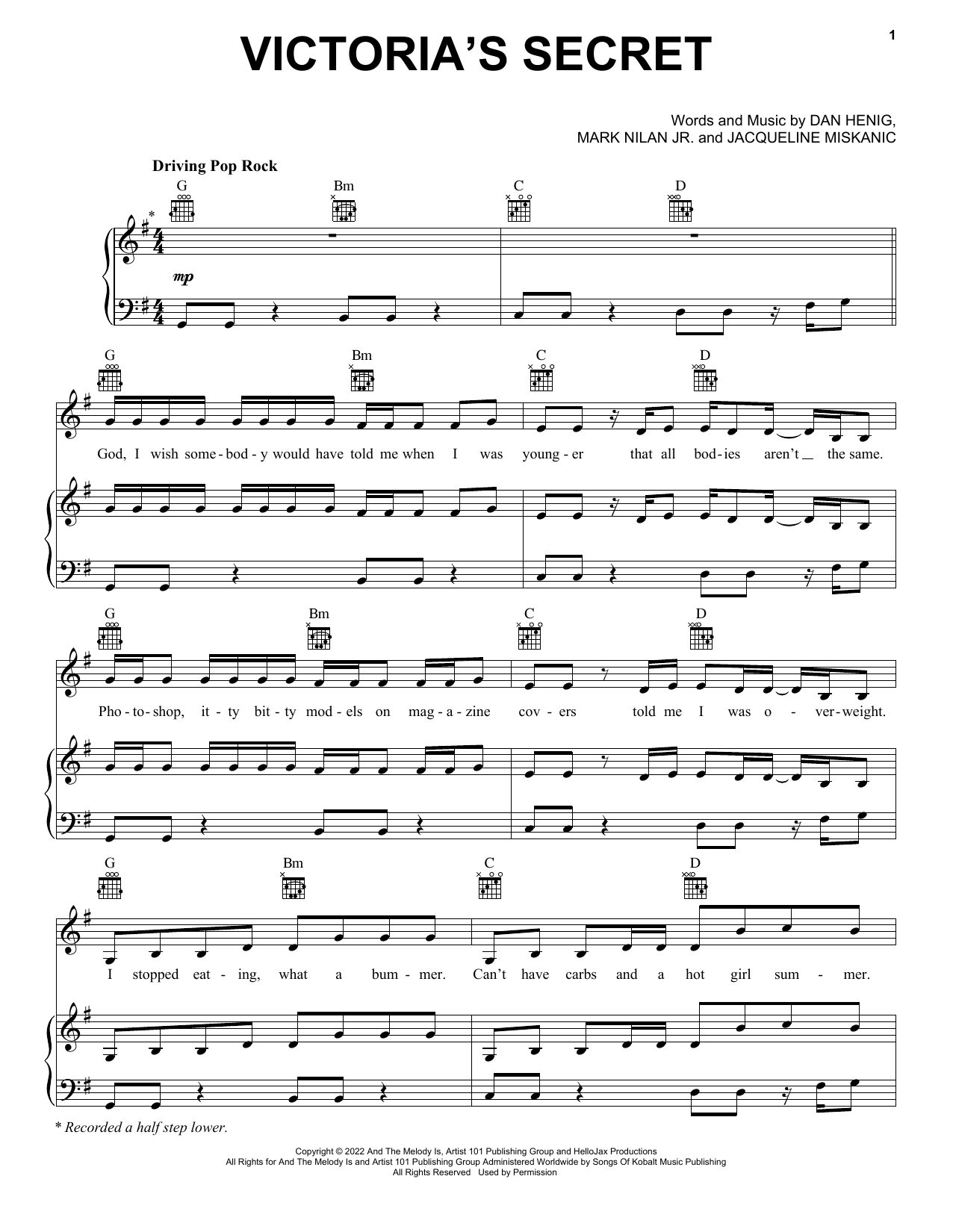 Jax Victoria's Secret sheet music notes and chords. Download Printable PDF.