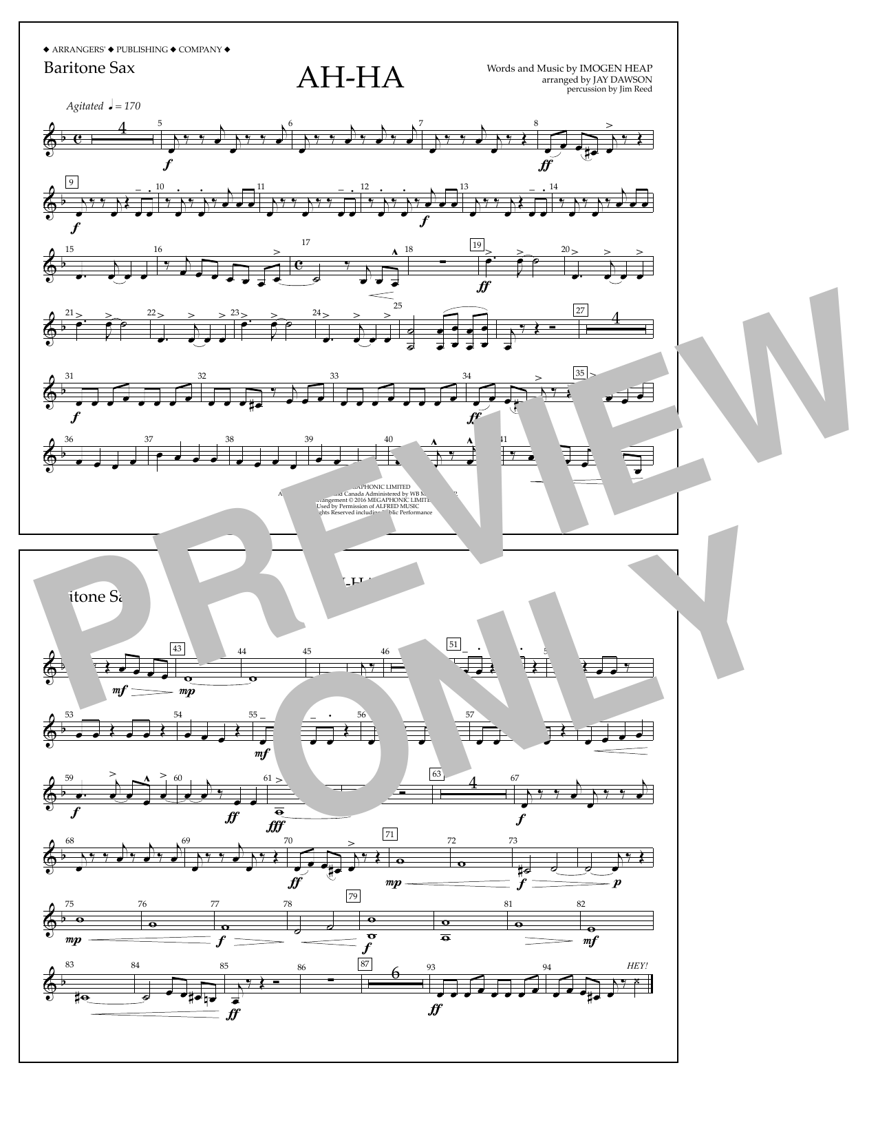 Learn to play Jay Dawson Ah-ha - Baritone Sax sheet music for Marching Band in minutes. Price: 7.8900$ Jay Dawson Ah-ha - Baritone Sax sheet music notes and chords arranged for Marching Band