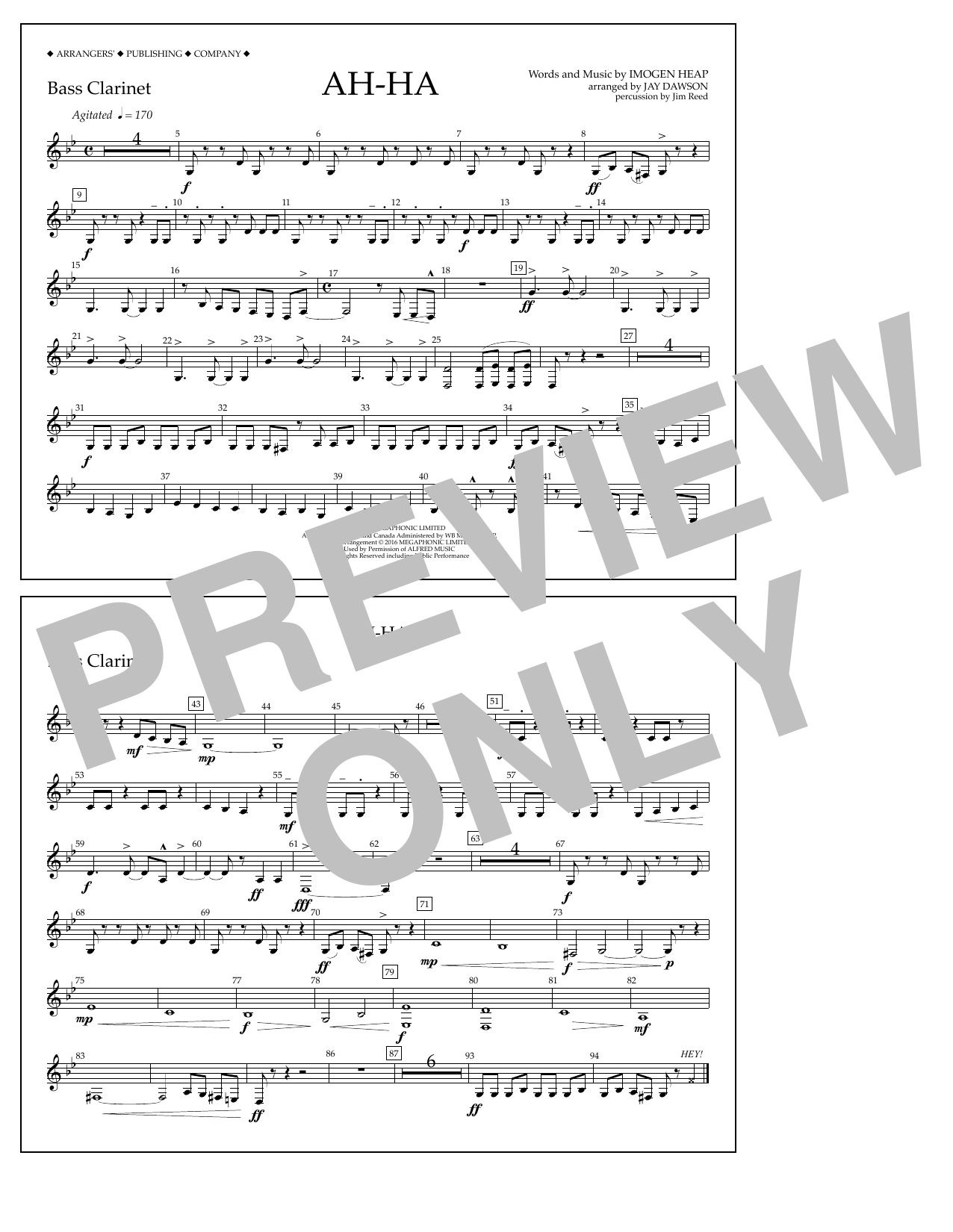 Learn to play Jay Dawson Ah-ha - Bass Clarinet sheet music for Marching Band in minutes. Price: 7.8900$ Jay Dawson Ah-ha - Bass Clarinet sheet music notes and chords arranged for Marching Band