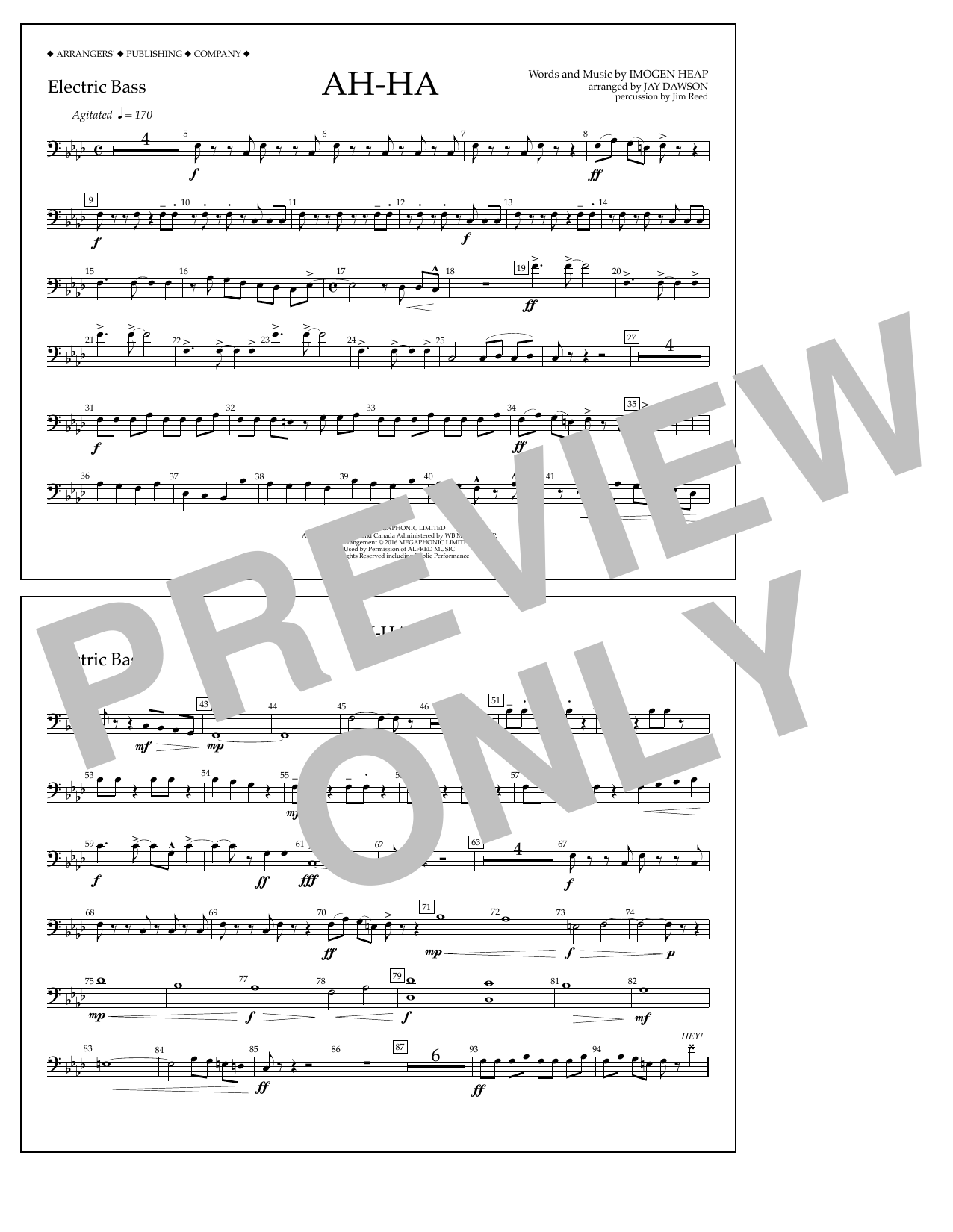 Learn to play Jay Dawson Ah-ha - Electric Bass sheet music for Marching Band in minutes. Price: 7.8900$ Jay Dawson Ah-ha - Electric Bass sheet music notes and chords arranged for Marching Band