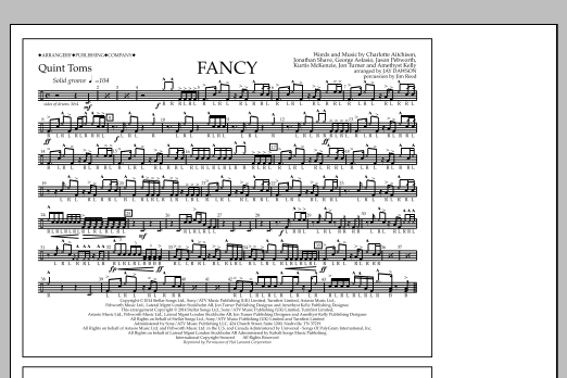 Jay Dawson Fancy - Quint-Toms sheet music notes and chords. Download Printable PDF.