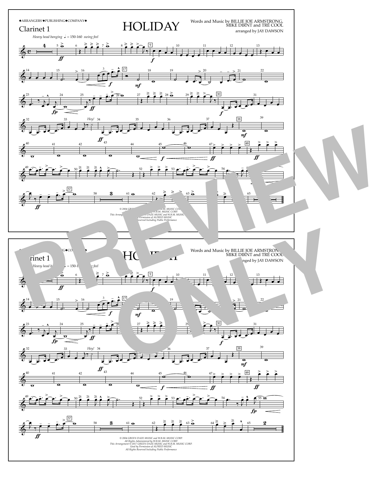 Learn to play Jay Dawson Holiday - Bb Clarinet 1 sheet music for Marching Band in minutes. Price: 7.8900$ Jay Dawson Holiday - Bb Clarinet 1 sheet music notes and chords arranged for Marching Band