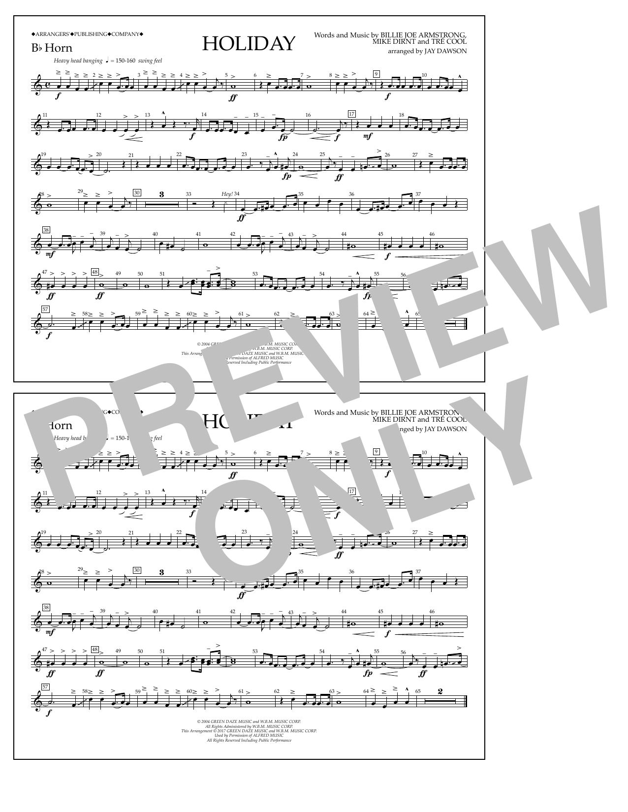 Learn to play Jay Dawson Holiday - Bb Horn sheet music for Marching Band in minutes. Price: 7.8900$ Jay Dawson Holiday - Bb Horn sheet music notes and chords arranged for Marching Band