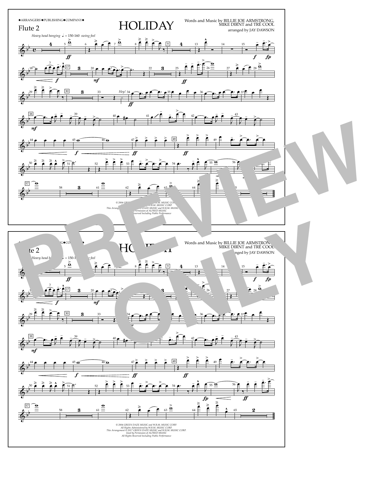 Learn to play Jay Dawson Holiday - Flute 2 sheet music for Marching Band in minutes. Price: 7.8900$ Jay Dawson Holiday - Flute 2 sheet music notes and chords arranged for Marching Band