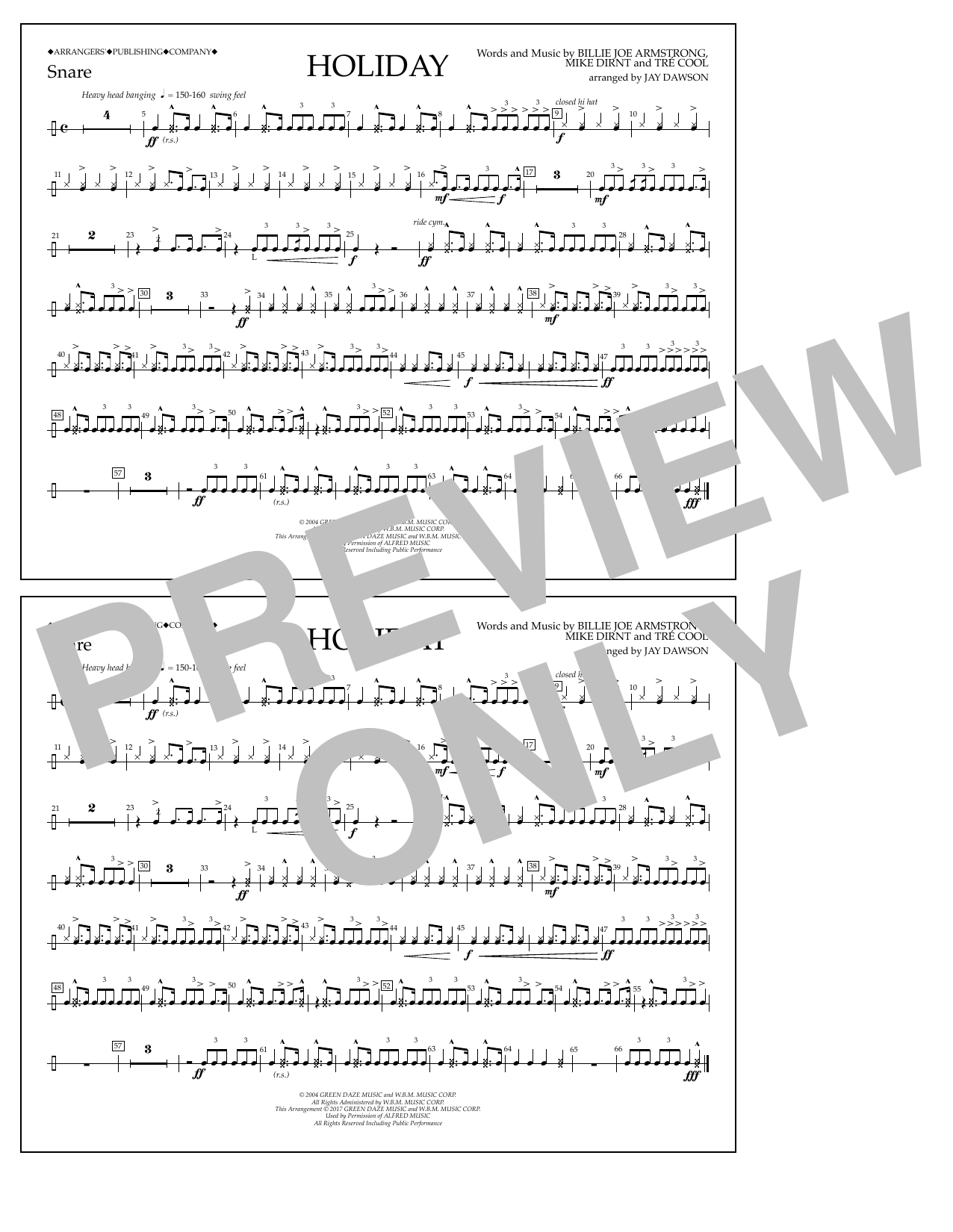 Learn to play Jay Dawson Holiday - Snare Drum sheet music for Marching Band in minutes. Price: 7.8900$ Jay Dawson Holiday - Snare Drum sheet music notes and chords arranged for Marching Band