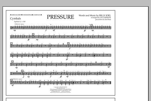 Jay Dawson Pressure - Cymbals sheet music notes and chords. Download Printable PDF.