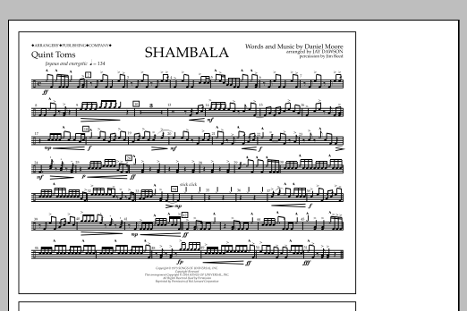 Jay Dawson Shambala - Quint-Toms sheet music notes and chords. Download Printable PDF.