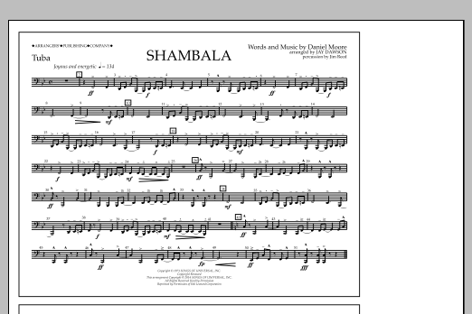 Jay Dawson Shambala - Tuba sheet music notes and chords. Download Printable PDF.