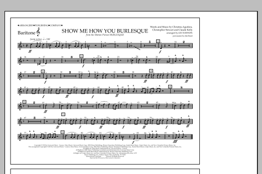 Learn to play Jay Dawson Show Me How You Burlesque - Baritone T.C. sheet music for Marching Band in minutes. Price: 7.8900$ Jay Dawson Show Me How You Burlesque - Baritone T.C. sheet music notes and chords arranged for Marching Band