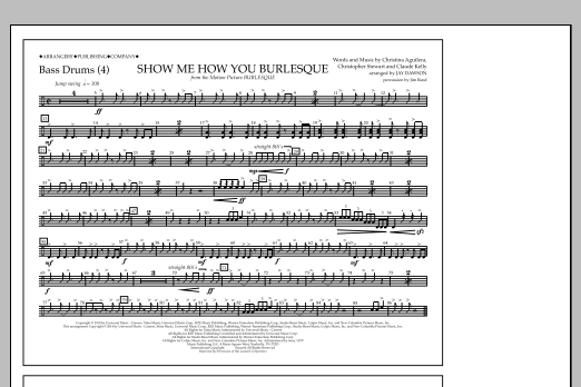 Learn to play Jay Dawson Show Me How You Burlesque - Bass Drums sheet music for Marching Band in minutes. Price: 7.8900$ Jay Dawson Show Me How You Burlesque - Bass Drums sheet music notes and chords arranged for Marching Band