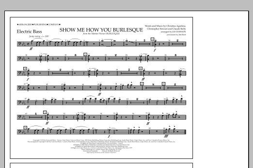 Learn to play Jay Dawson Show Me How You Burlesque - Electric Bass sheet music for Marching Band in minutes. Price: 7.8900$ Jay Dawson Show Me How You Burlesque - Electric Bass sheet music notes and chords arranged for Marching Band