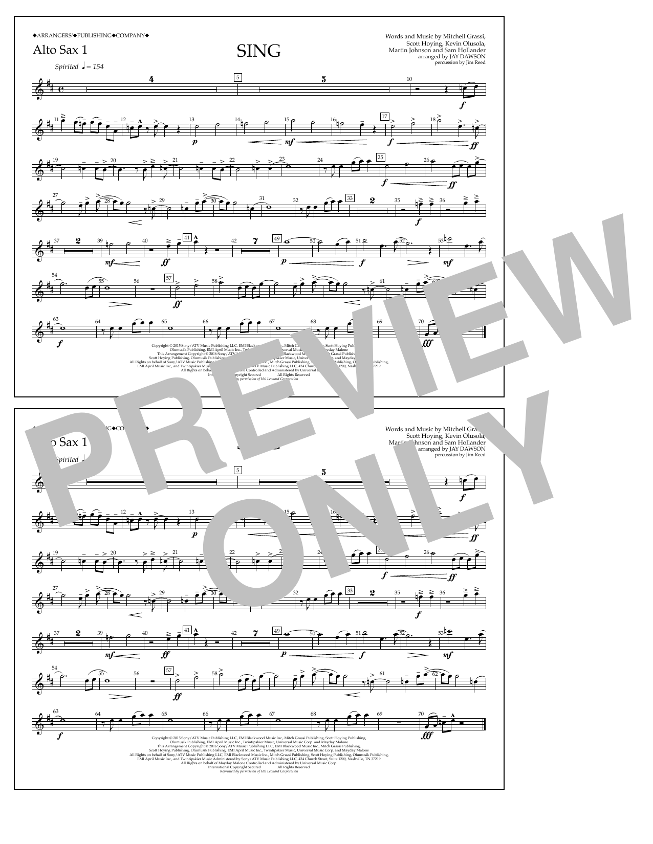 Learn to play Jay Dawson Sing - Alto Sax 1 sheet music for Marching Band in minutes. Price: 7.8900$ Jay Dawson Sing - Alto Sax 1 sheet music notes and chords arranged for Marching Band