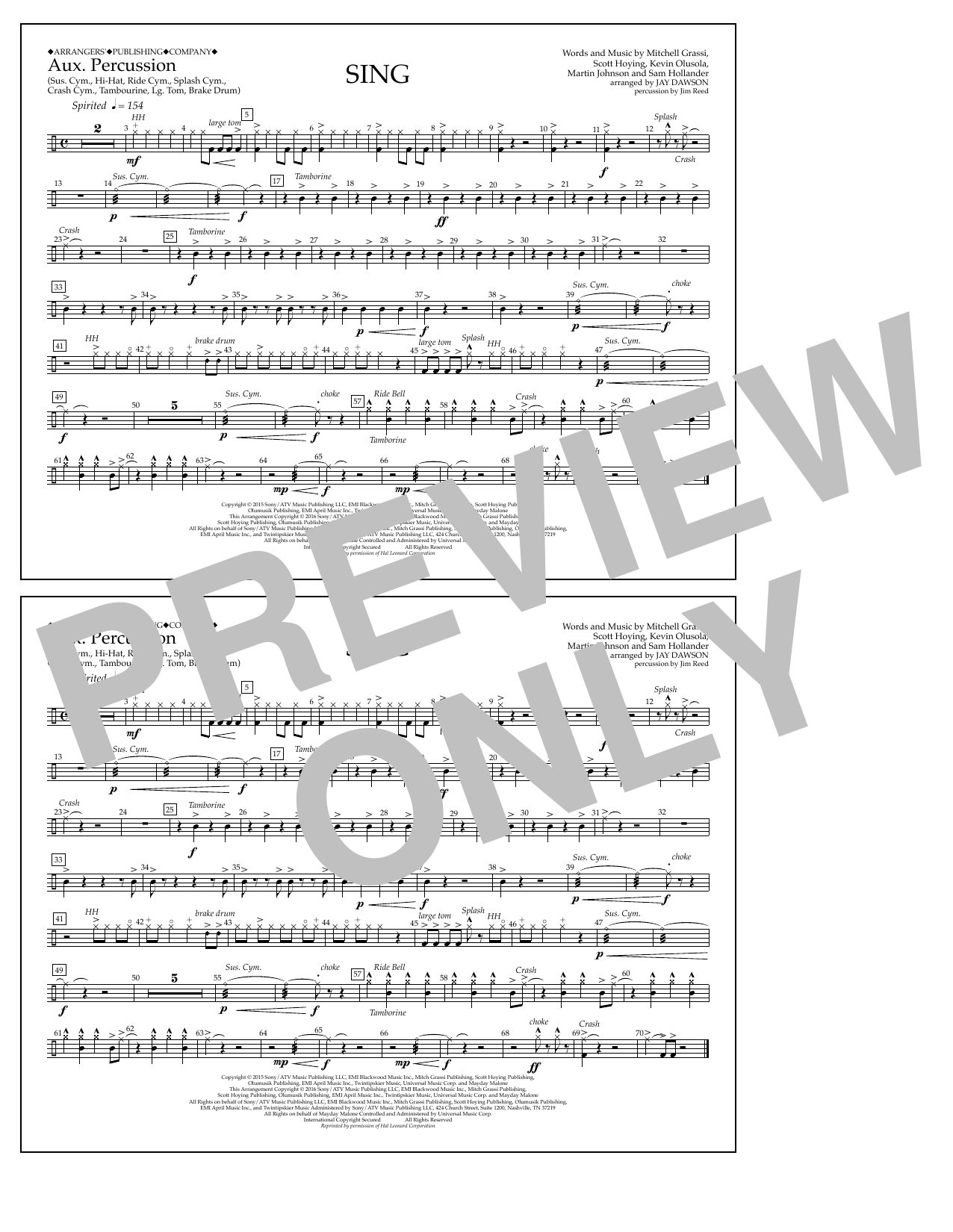 Learn to play Jay Dawson Sing - Aux. Percussion sheet music for Marching Band in minutes. Price: 7.8900$ Jay Dawson Sing - Aux. Percussion sheet music notes and chords arranged for Marching Band
