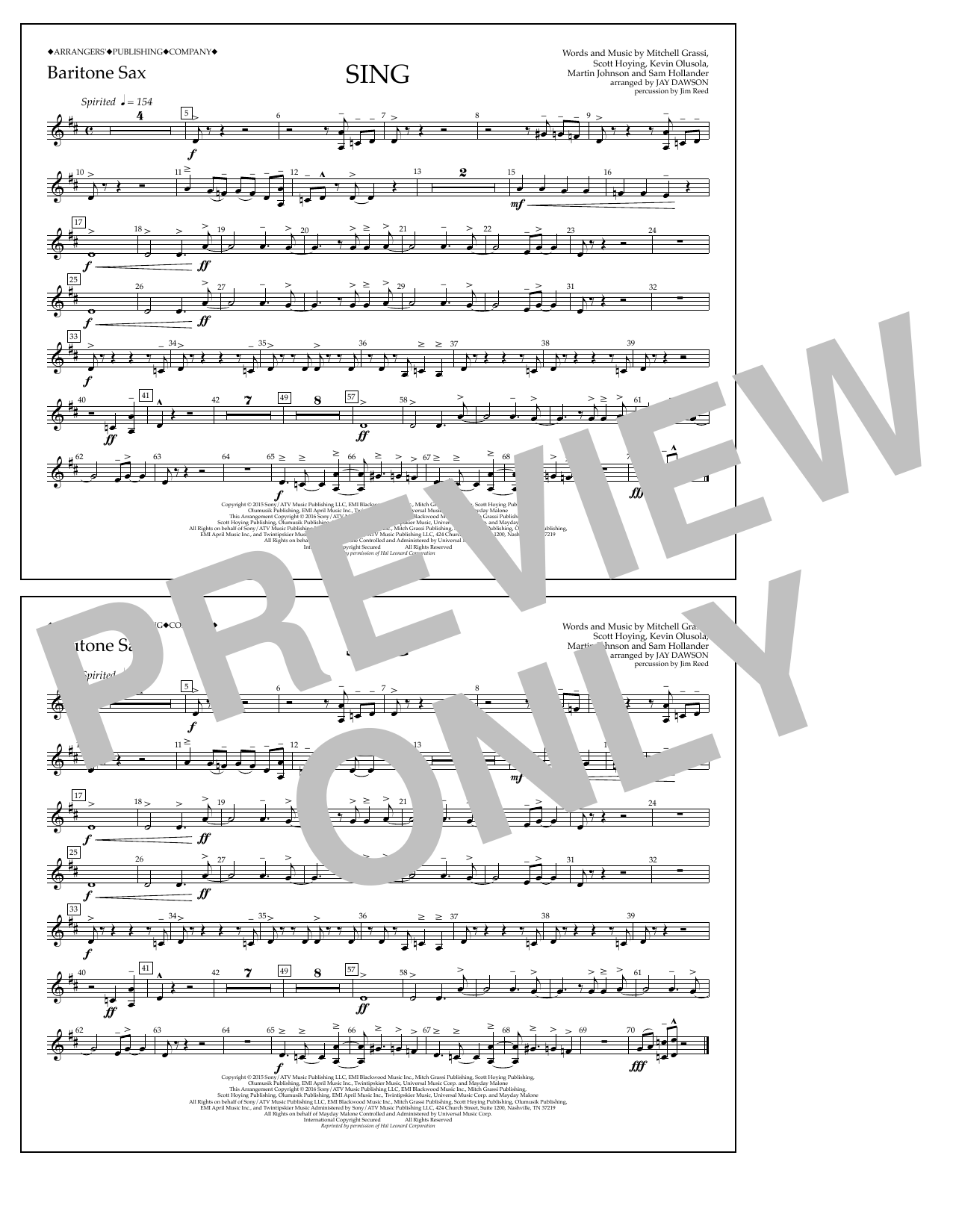 Learn to play Jay Dawson Sing - Baritone Sax sheet music for Marching Band in minutes. Price: 7.8900$ Jay Dawson Sing - Baritone Sax sheet music notes and chords arranged for Marching Band