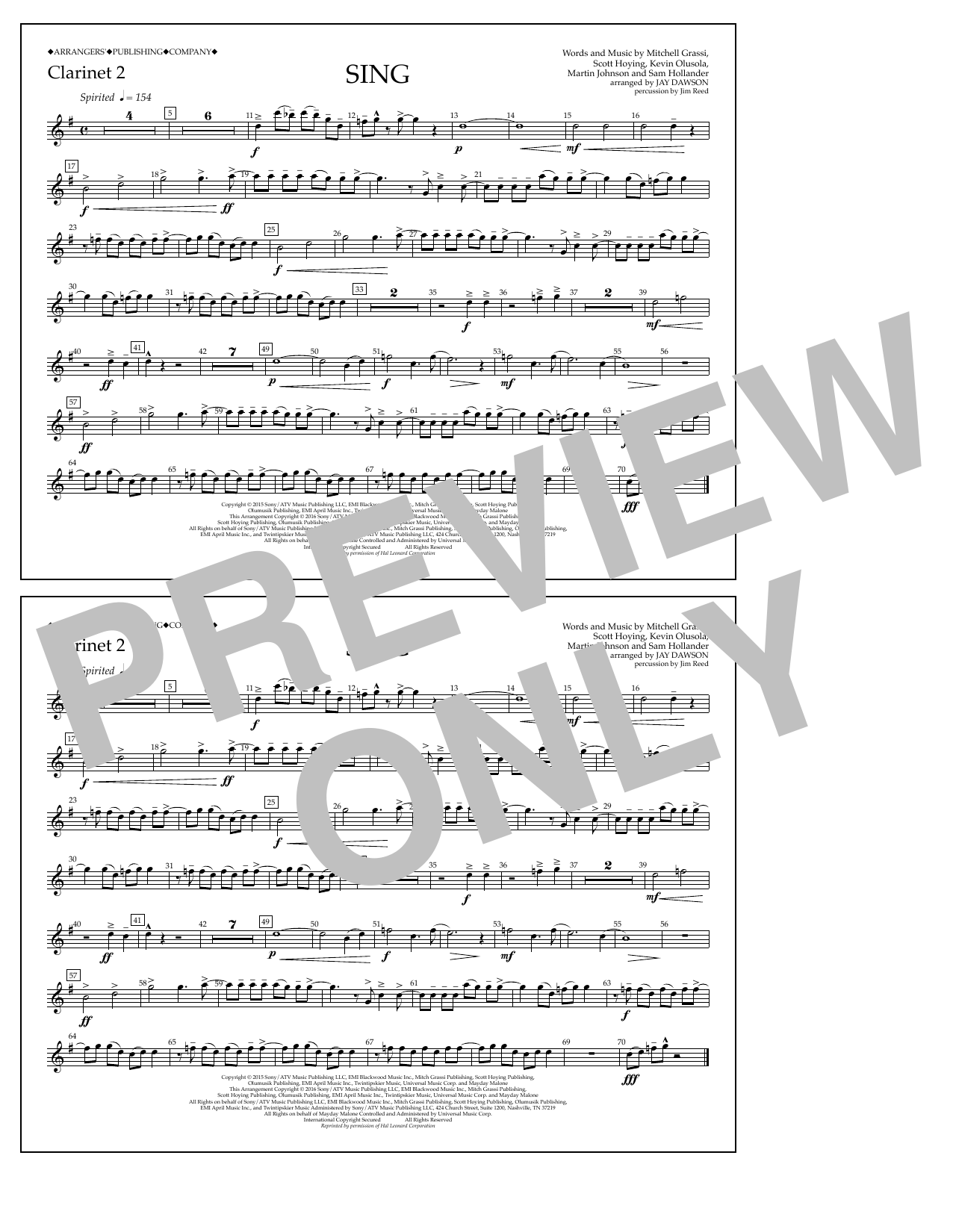 Learn to play Jay Dawson Sing - Clarinet 2 sheet music for Marching Band in minutes. Price: 7.8900$ Jay Dawson Sing - Clarinet 2 sheet music notes and chords arranged for Marching Band