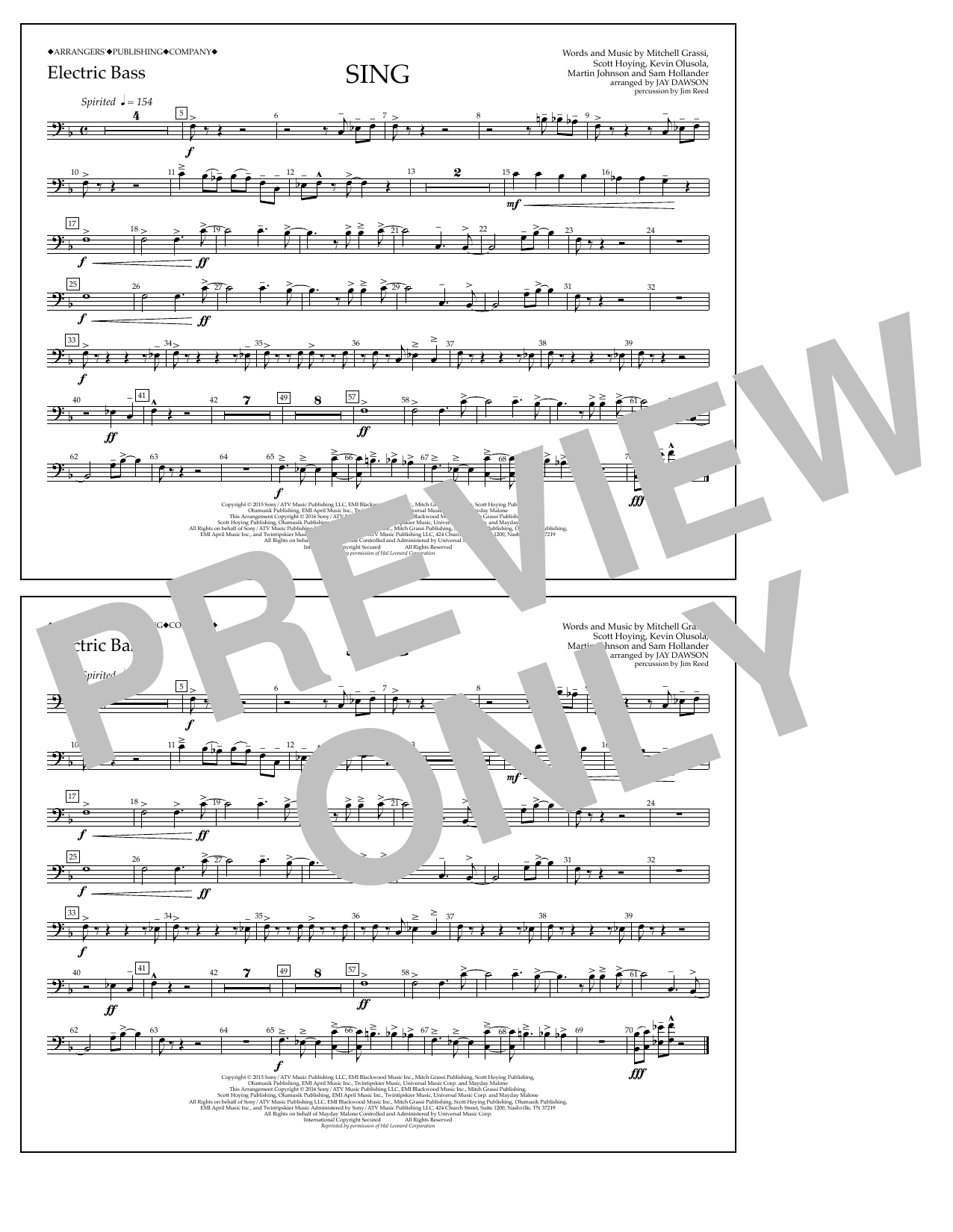 Learn to play Jay Dawson Sing - Electric Bass sheet music for Marching Band in minutes. Price: 7.8900$ Jay Dawson Sing - Electric Bass sheet music notes and chords arranged for Marching Band