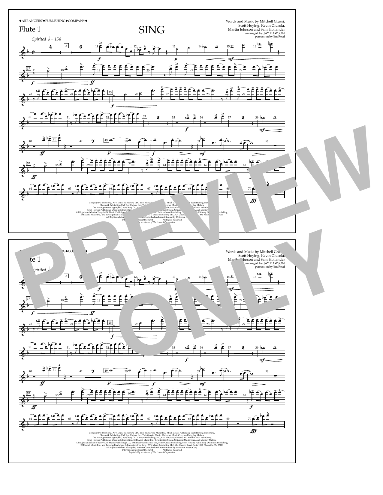 Learn to play Jay Dawson Sing - Flute 1 sheet music for Marching Band in minutes. Price: 7.8900$ Jay Dawson Sing - Flute 1 sheet music notes and chords arranged for Marching Band