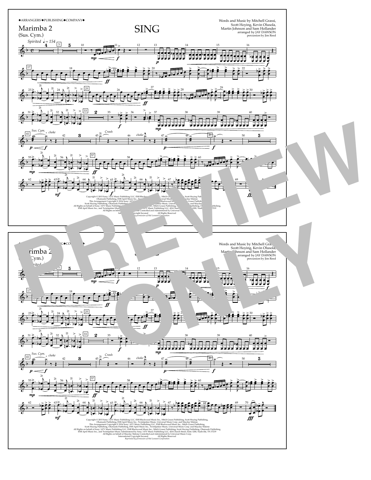Learn to play Jay Dawson Sing - Marimba 2 sheet music for Marching Band in minutes. Price: 7.8900$ Jay Dawson Sing - Marimba 2 sheet music notes and chords arranged for Marching Band