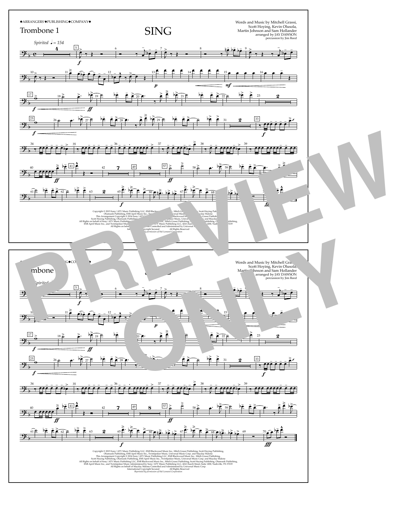 Learn to play Jay Dawson Sing - Trombone 1 sheet music for Marching Band in minutes. Price: 7.8900$ Jay Dawson Sing - Trombone 1 sheet music notes and chords arranged for Marching Band