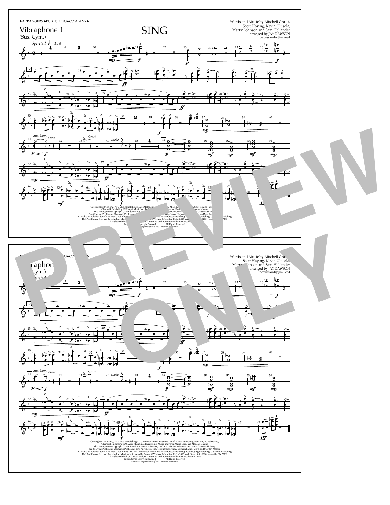 Learn to play Jay Dawson Sing - Vibraphone 1 sheet music for Marching Band in minutes. Price: 7.8900$ Jay Dawson Sing - Vibraphone 1 sheet music notes and chords arranged for Marching Band