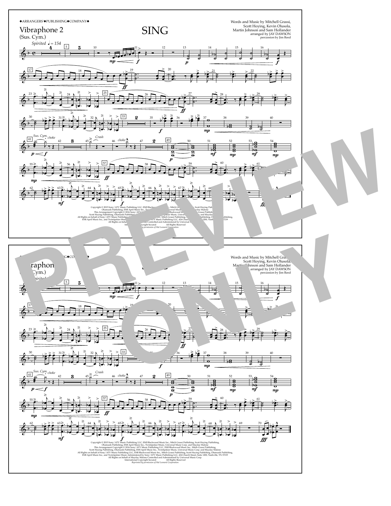 Learn to play Jay Dawson Sing - Vibraphone 2 sheet music for Marching Band in minutes. Price: 7.8900$ Jay Dawson Sing - Vibraphone 2 sheet music notes and chords arranged for Marching Band