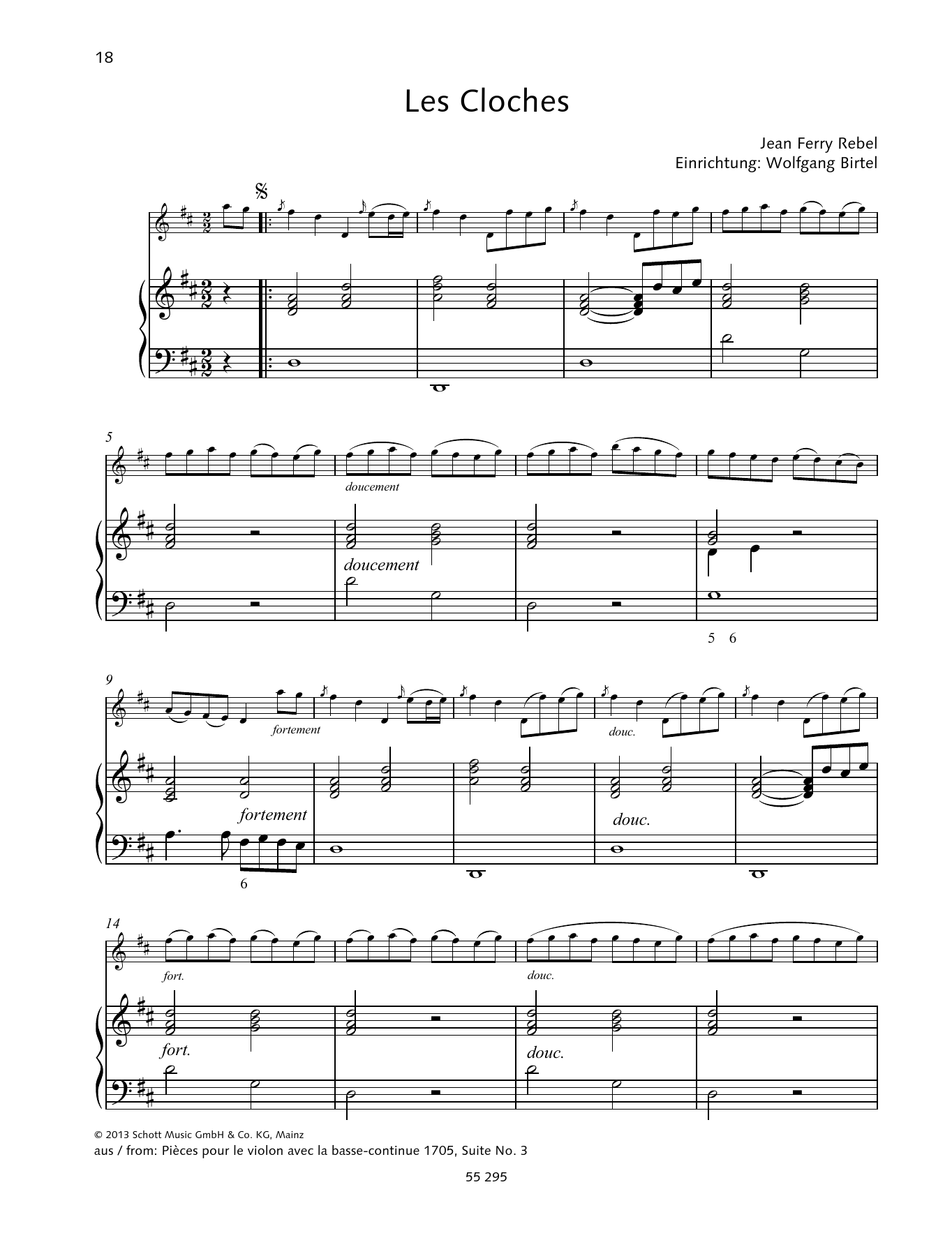 Jean-Fery Rebel Les Cloches sheet music notes and chords. Download Printable PDF.