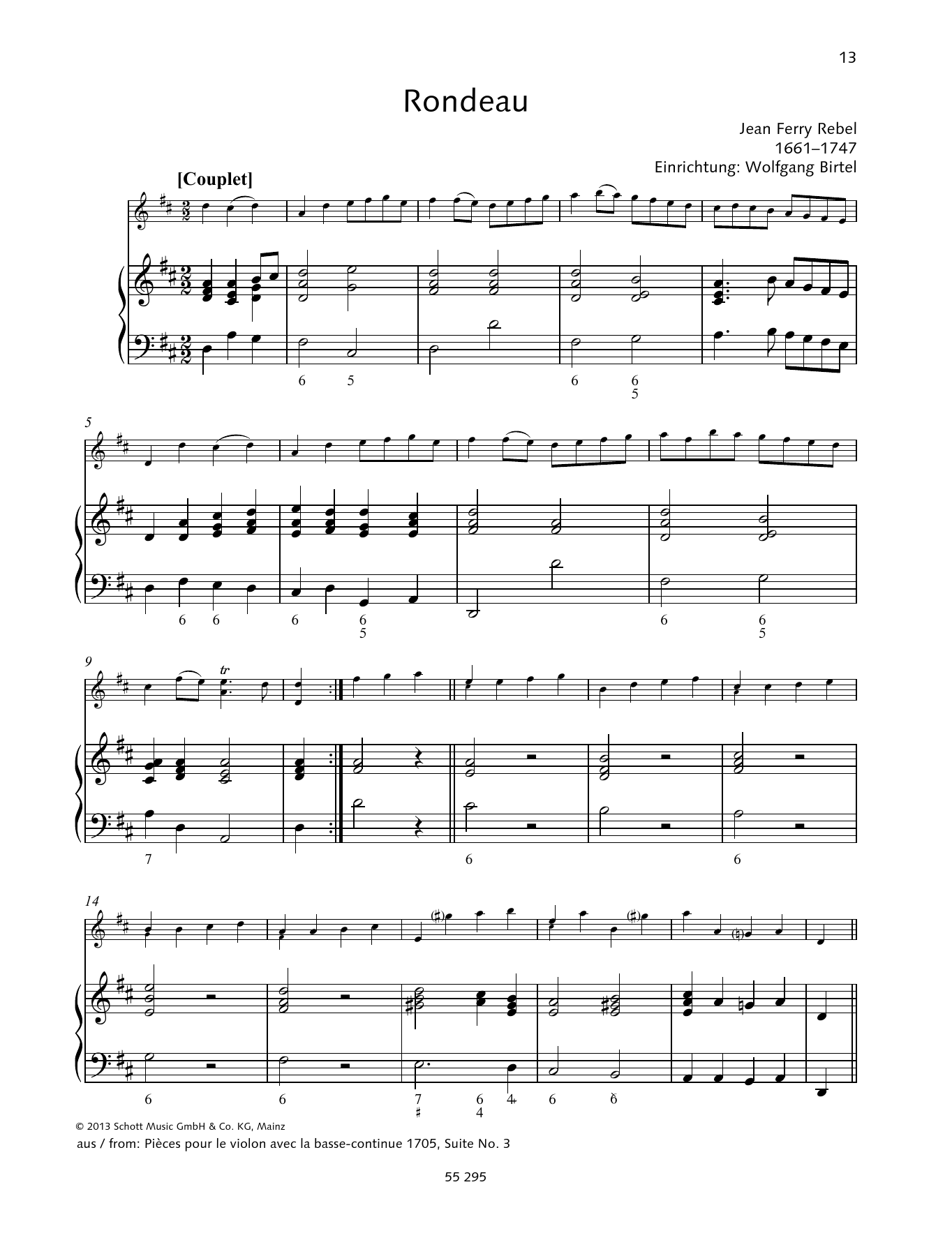 Jean-Fery Rebel Rondeau sheet music notes and chords. Download Printable PDF.