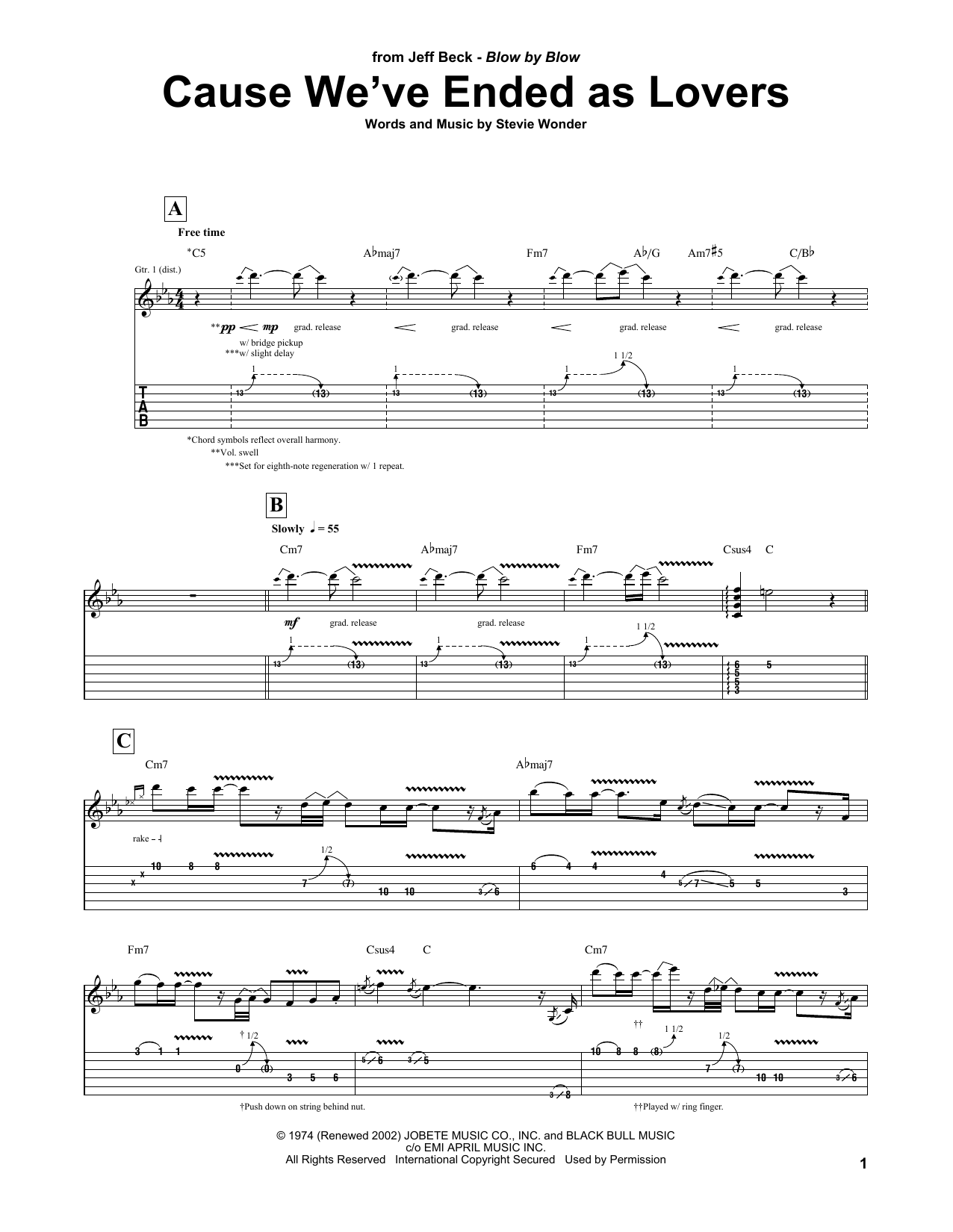 Learn to play Jeff Beck Cause We've Ended As Lovers sheet music for Piano Solo in minutes. Jeff Beck Cause We've Ended As Lovers sheet music notes and chords