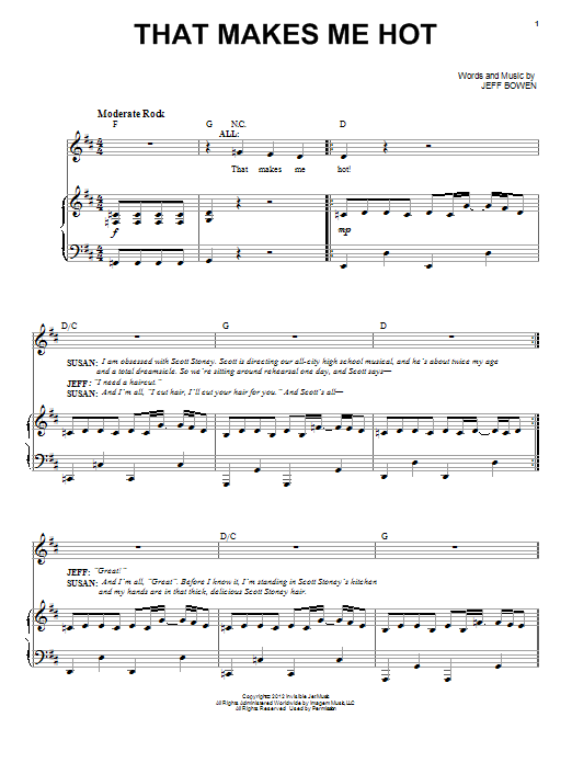 Learn to play Jeff Bowen That Makes Me Hot sheet music for Piano, Vocal & Guitar (Right-Hand Melody) in minutes. Jeff Bowen That Makes Me Hot sheet music notes and chords. Download Printable PDF.
