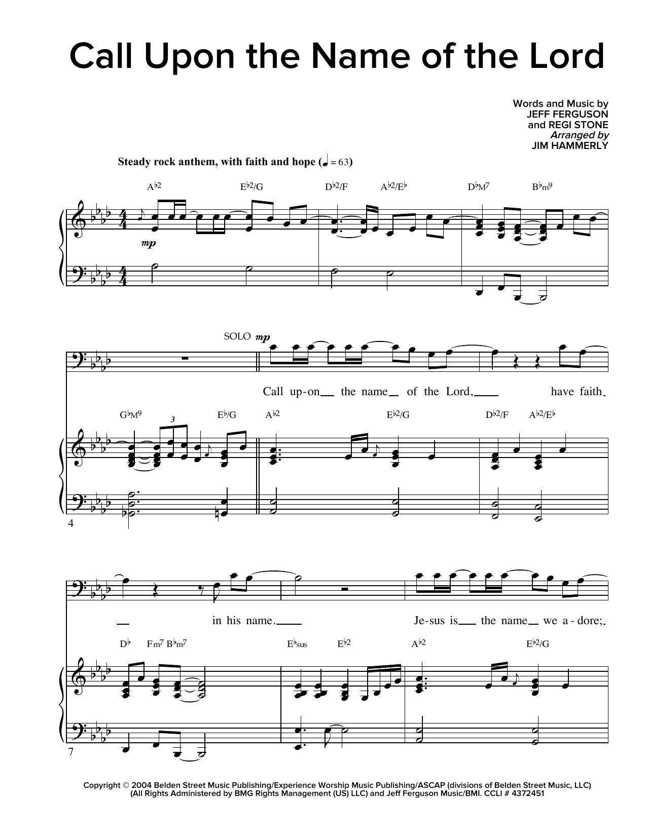Learn to play Regi Stone Call Upon The Name Of The Lord sheet music for SATB Choir in minutes. Price: 3.9900$ Regi Stone Call Upon The Name Of The Lord sheet music notes and chords arranged for SATB Choir