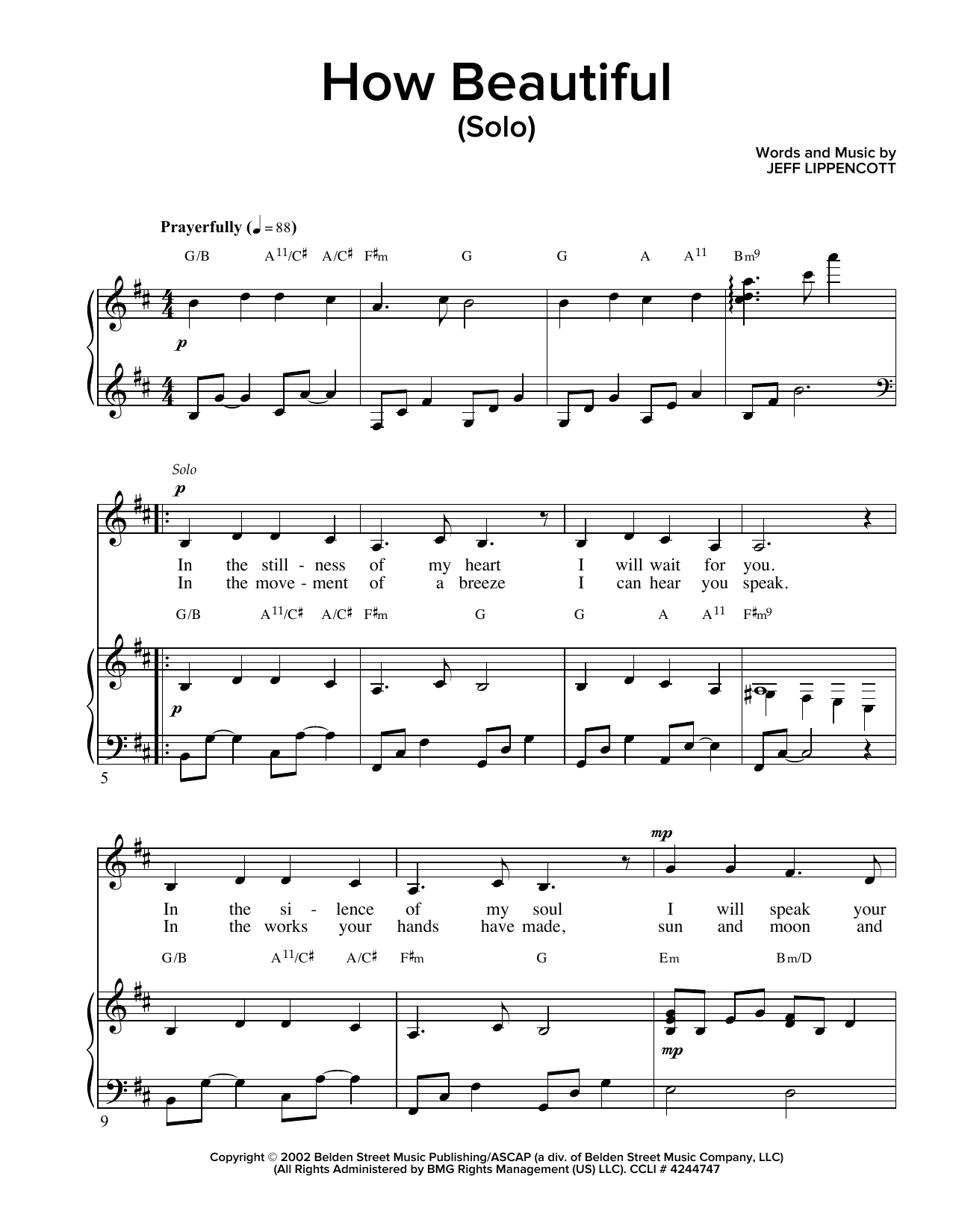 Jeff Lippencott How Beautiful sheet music notes and chords. Download Printable PDF.