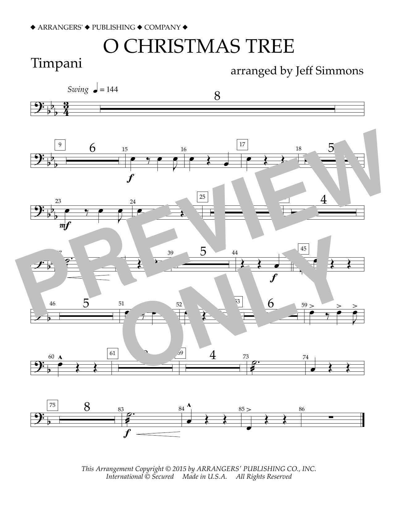 Learn to play Jeff Simmons O Christmas Tree - Timpani sheet music for Concert Band in minutes. Price: 5.9900$ Jeff Simmons O Christmas Tree - Timpani sheet music notes and chords arranged for Concert Band