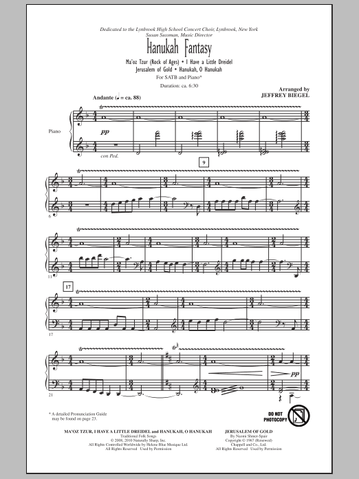 Jeffrey Biegel Hanukah Fantasy sheet music notes and chords. Download Printable PDF.