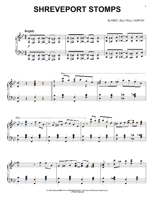 Learn to play Jelly Roll Morton Shreveport Stomps sheet music for Piano Transcription in minutes. Price: 7.8900$ Jelly Roll Morton Shreveport Stomps sheet music notes and chords arranged for Piano Transcription