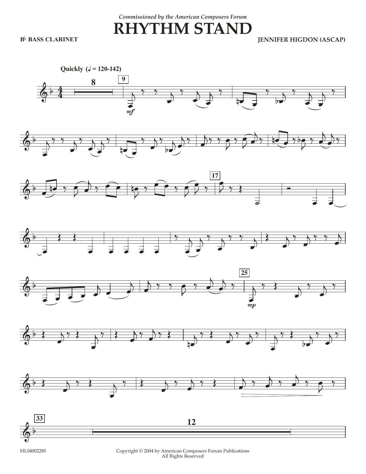 Learn to play Jennifer Higdon Rhythm Stand - Bb Bass Clarinet sheet music for Concert Band in minutes. Price: 5.9900$ Jennifer Higdon Rhythm Stand - Bb Bass Clarinet sheet music notes and chords arranged for Concert Band