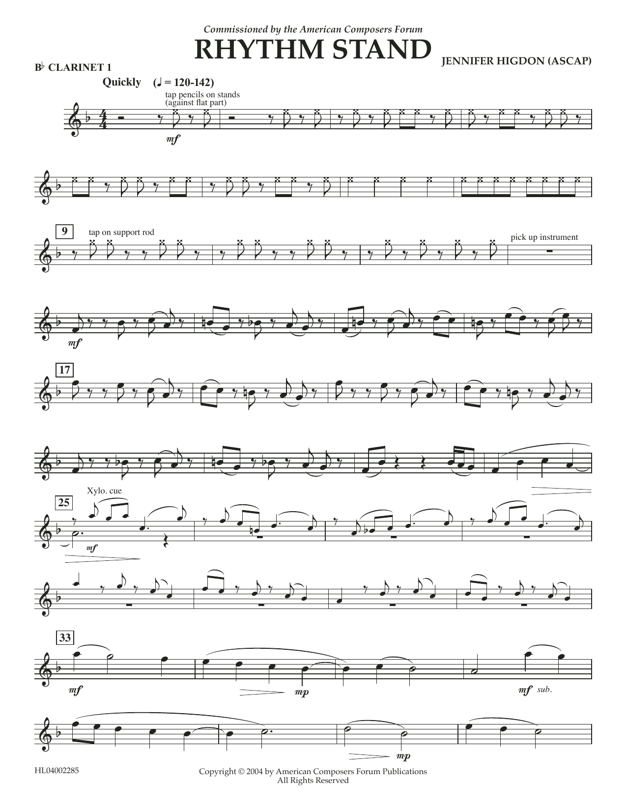 Learn to play Jennifer Higdon Rhythm Stand - Bb Clarinet 1 sheet music for Concert Band in minutes. Price: 5.9900$ Jennifer Higdon Rhythm Stand - Bb Clarinet 1 sheet music notes and chords arranged for Concert Band